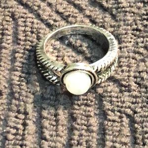 Sterling Silver Fire Opal Ring Natural